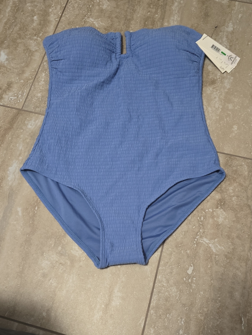Dkny Strapless Blue One-Piece Swimsuit Sz Lg Nwt - Picture 1 of 6
